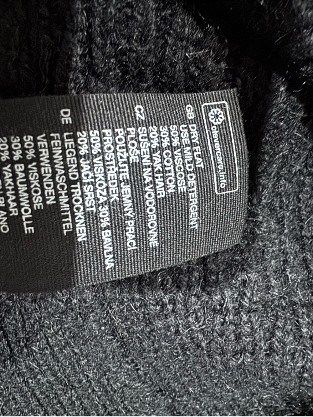 & Other Stories Stockholm Atelier Ribbed Yak Blend Cropped Cardigan Black Small - Picture 6 of 6